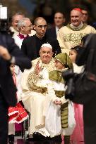 Pope Francis opens the Holy Door in St. Peter's Basilica for the Jubilee 2025, celebrates Christmas Mass in front of thousands o