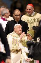 Pope Francis opens the Holy Door in St. Peter's Basilica for the Jubilee 2025, celebrates Christmas Mass in front of thousands o