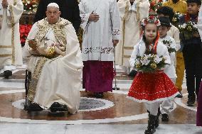 Pope Francis Leads Christmas Eve Mass - Vatican