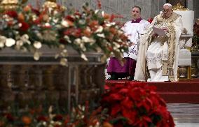 Pope Francis Leads Christmas Eve Mass - Vatican