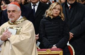 Giorgia Meloni Attends the Christmas Mass Led by Pope Francis - Vatican