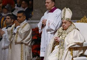 Pope Francis Leads Christmas Eve Mass - Vatican