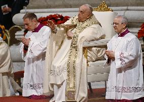 Pope Francis Leads Christmas Eve Mass - Vatican