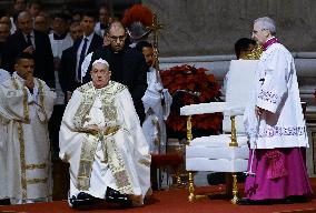 Pope Francis Leads Christmas Eve Mass - Vatican