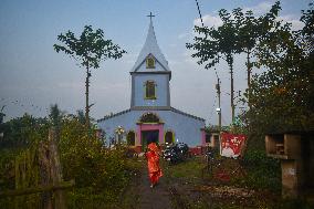 Christmas Celebration On The Outskirts Of Kolkata, India