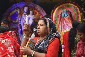 Christmas Celebration On The Outskirts Of Kolkata, India