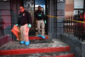 NYPD Crime Scene Investigators At Scene Where 36-year-old Man Fatally Stabbed Numerous Times On East Tremont Avenue And Morris A