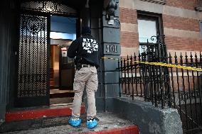 NYPD Crime Scene Investigators At Scene Where 36-year-old Man Fatally Stabbed Numerous Times On East Tremont Avenue And Morris A