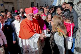 Latin Patriarch of Jerusalem Leads Christmas Eve Mass at the Church of the Nativity in Bethlehem - West Bank