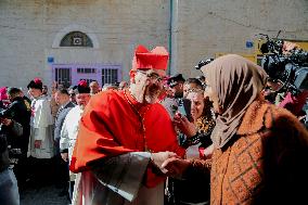 Latin Patriarch of Jerusalem Leads Christmas Eve Mass at the Church of the Nativity in Bethlehem - West Bank