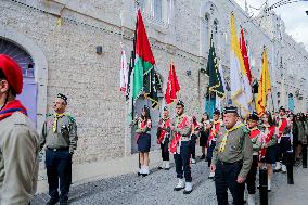 Christmas Eve Procession Towards the Church of the Nativity in Bethlehem - West Bank