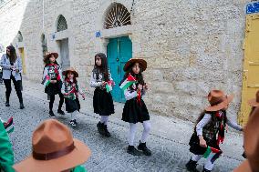 Christmas Eve Procession Towards the Church of the Nativity in Bethlehem - West Bank