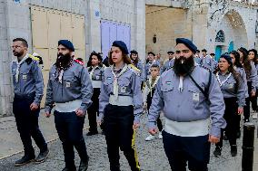 Christmas Eve Procession Towards the Church of the Nativity in Bethlehem - West Bank