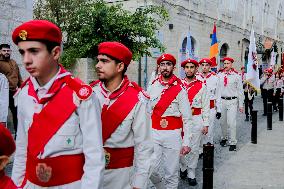 Christmas Eve Procession Towards the Church of the Nativity in Bethlehem - West Bank