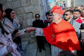 Latin Patriarch of Jerusalem Leads Christmas Eve Mass at the Church of the Nativity in Bethlehem - West Bank