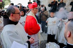 Latin Patriarch of Jerusalem Leads Christmas Eve Mass at the Church of the Nativity in Bethlehem - West Bank