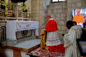 Latin Patriarch of Jerusalem Leads Christmas Eve Mass at the Church of the Nativity in Bethlehem - West Bank