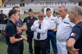 Visit of the ESCRIM Field Hospital by Prefect and ARS Director of Mayotte  in Mamoudzou - Mayotte