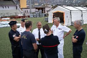 Visit of the ESCRIM Field Hospital by Prefect and ARS Director of Mayotte  in Mamoudzou - Mayotte