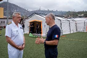 Visit of the ESCRIM Field Hospital by Prefect and ARS Director of Mayotte  in Mamoudzou - Mayotte