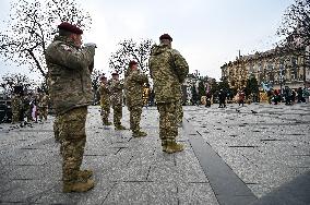 Ukraines coat of arms made of didukhs installed in Lviv