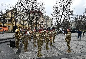 Ukraines coat of arms made of didukhs installed in Lviv