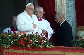 Pope Francis imparts a solemn blessing  Urbi et Orbi  on the occasion of Christmas in St. Peter's Square