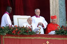 Pope Francis imparts a solemn blessing  Urbi et Orbi  on the occasion of Christmas in St. Peter's Square