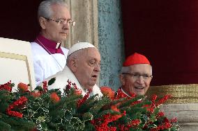 Pope Francis imparts a solemn blessing  Urbi et Orbi  on the occasion of Christmas in St. Peter's Square