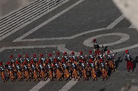 Pope Francis imparts a solemn blessing  Urbi et Orbi  on the occasion of Christmas in St. Peter's Square