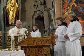 Christmas Mass at Church of St Nicholas in Kyiv