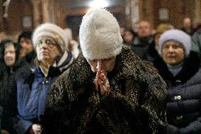 Christmas Mass at Church of St Nicholas in Kyiv