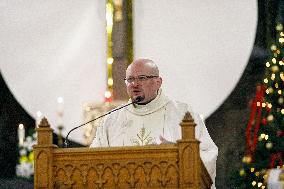 Christmas Mass at Church of St Nicholas in Kyiv