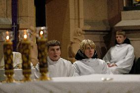 Christmas Mass at Church of St Nicholas in Kyiv