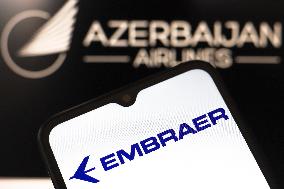 Azerbaijan Airlines And Embraer Photo Illustrations