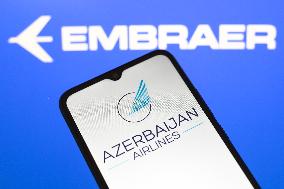 Azerbaijan Airlines And Embraer Photo Illustrations