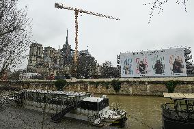 Large Crowd At Notre-Dame De Paris For First Christmas Masses