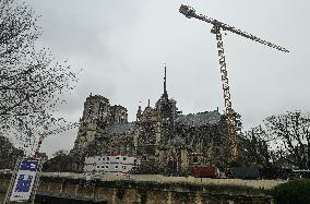 Large Crowd At Notre-Dame De Paris For First Christmas Masses