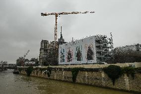 Large Crowd At Notre-Dame De Paris For First Christmas Masses