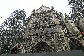 Large Crowd At Notre-Dame De Paris For First Christmas Masses