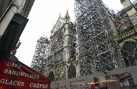 Large Crowd At Notre-Dame De Paris For First Christmas Masses