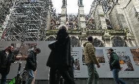 Large Crowd At Notre-Dame De Paris For First Christmas Masses