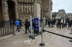 Large Crowd At Notre-Dame De Paris For First Christmas Masses