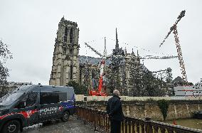 Large Crowd At Notre-Dame De Paris For First Christmas Masses