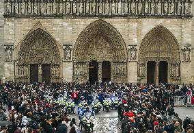 Large Crowd At Notre-Dame De Paris For First Christmas Masses