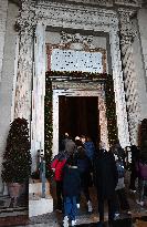 Pilgrims Walk Through The Holy Door Of St. Peter's Basilica - Vatican