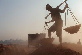 Brickfield Workers In Bangladesh.