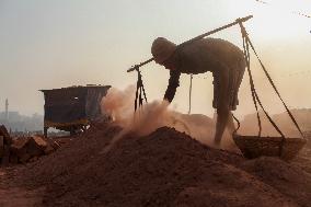 Brickfield Workers In Bangladesh.