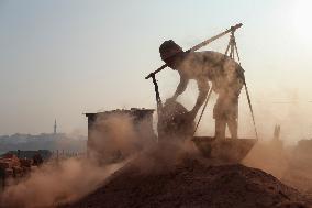 Brickfield Workers In Bangladesh.