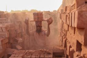 Brickfield Workers In Bangladesh.